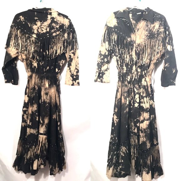 Varda Garfinkel Dresses & Skirts - Varda Garfinkel Western x Custom Fringe Dress